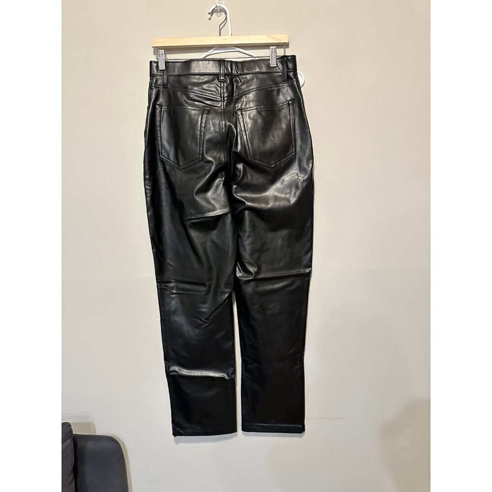Abercrombie & Fitch Curve Love Vegan Leather 90s Straight Pant Size 30 / 10 - Picture 5 of 12